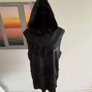 Black Men's Dry Fit Tank Hoodie
